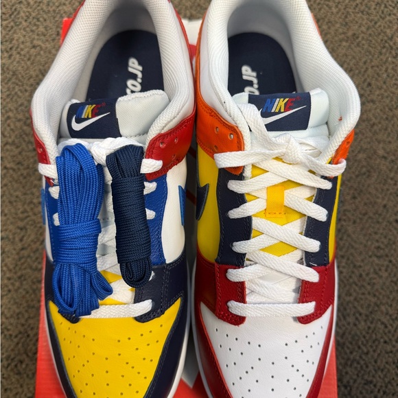 Nike Dunk Low QS CO.JP What The - Red, Blue, Yellow, and Orange Sneakers - Picture 2 of 6